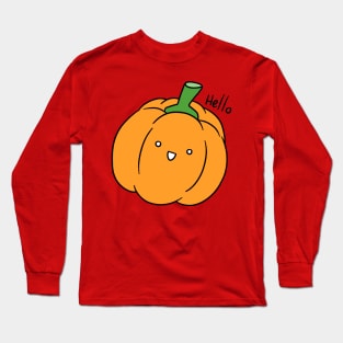 Hello - Orange Bell Pepper Long Sleeve T-Shirt